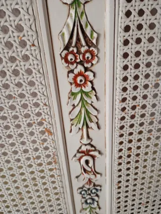 2 Cabeceros Mimbre y Madera