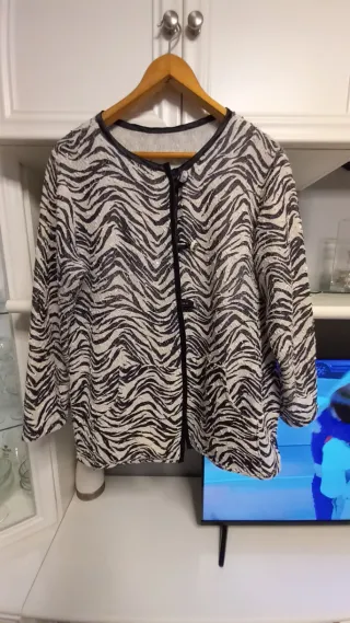 Chaqueta Primavera Talla 46 Beige/Negra