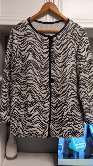 Chaqueta Primavera Talla 46 Beige/Negra