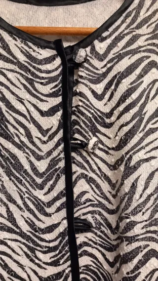 Chaqueta Primavera Talla 46 Beige/Negra