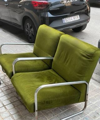 Poltrona vintage verde anni '70-'80