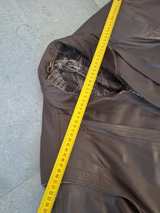 Chaqueta Bomber Piel Vintage Marrón 80s XL