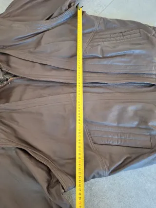 Chaqueta Bomber Piel Vintage Marrón 80s XL