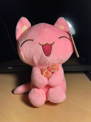 Peluche gato rosa con pajarita
