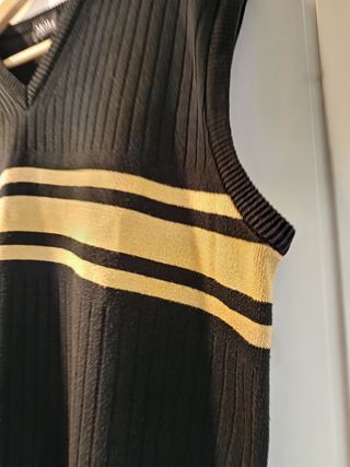 Vintage Melka striped knit vest XL 90s, Excellent