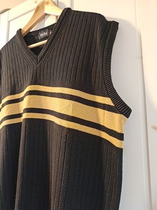 Vintage Melka striped knit vest XL 90s, Excellent