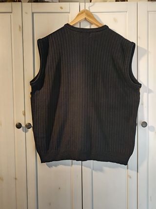 Vintage Melka striped knit vest XL 90s, Excellent