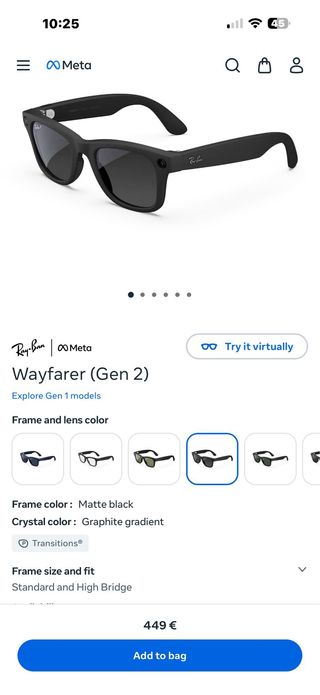 Gafas Ray-Ban Meta Wayfarer Gen 2 Negras