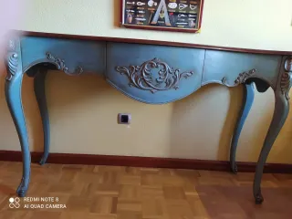 Consola estilo vintage azul medidas 150x48x90 alto