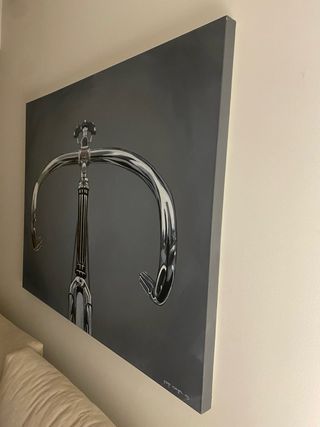 Cuadro de bicicleta vintage plateado MANU CAMPA