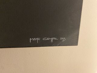 Cuadro de bicicleta vintage plateado MANU CAMPA