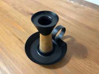 Portavelas madera y metal Ikea