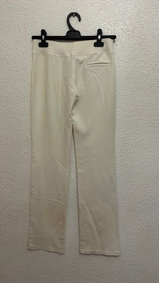 Pantalón largo de chándal mujer beige