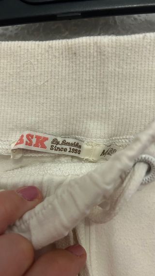 Pantalón largo de chándal mujer beige