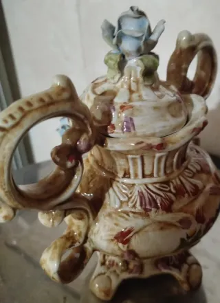 Jarrón antiguo porcelana flores decorativas