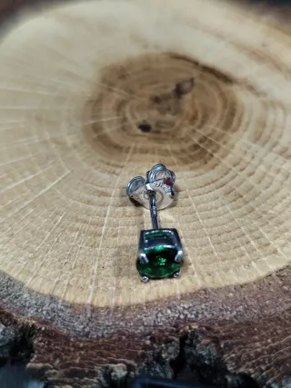 Pendientes Plata 925 con Piedras Verde esmeralda