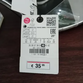 Sandalias tacón Zara Plata Transparente