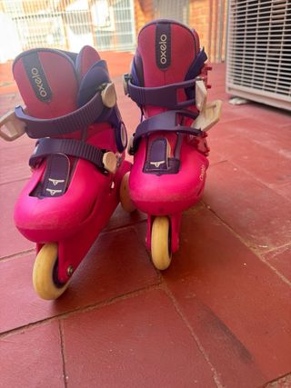 Patines Oxelo 3 Ruedas Rosas y Morados