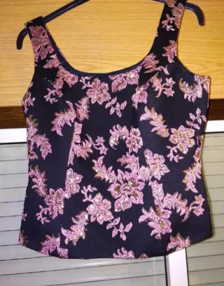 Blusa fiesta negra y morado