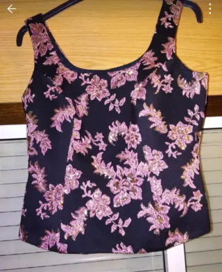 Blusa fiesta negra y morado