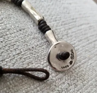 Pulsera Uno de 50 Plata y Cuero