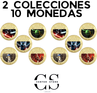 2x STAR WARS 10 MONEDAS DE COLECCIÓN