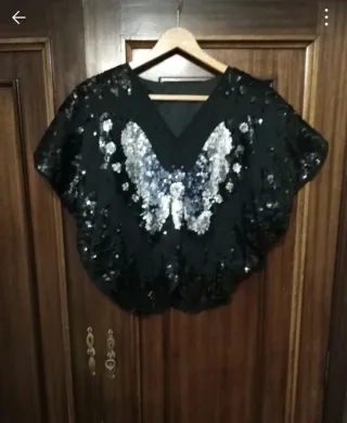 Blusa fiesta lentejuelas mariposa