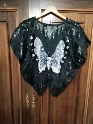 Blusa fiesta lentejuelas mariposa