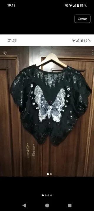 Blusa fiesta lentejuelas mariposa
