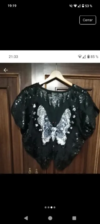 Blusa fiesta lentejuelas mariposa