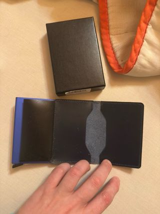 Cartera Tarjetero Negro y Azul