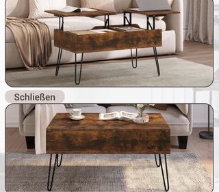 Mesa Centro Elevable WOLTU Marrón/Negro