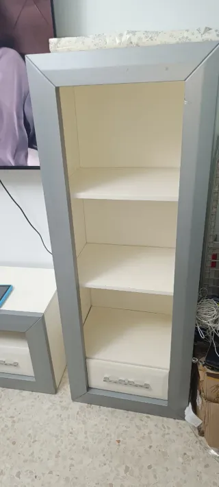 Mueble de salón diseño cristal y madera