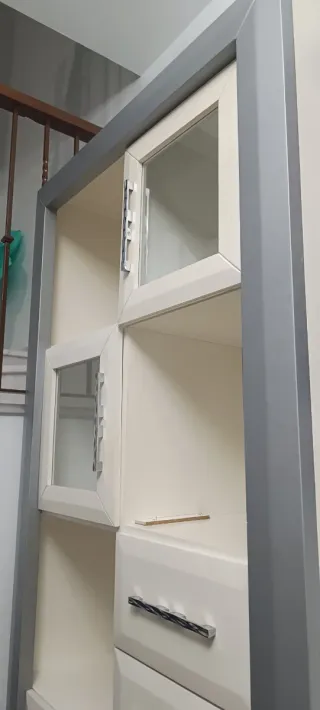 Mueble de salón diseño cristal y madera