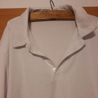 Blusón blanco cuello clásico manga larga