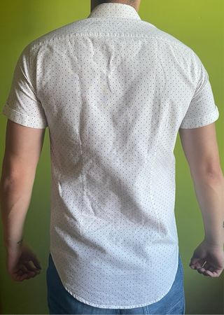 Camisa Zara Man Blanca Estampada - Talla S