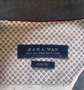 Camisa Zara Man Blanca Estampada - Talla S