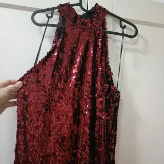 Vestido largo lentejuelas Zara