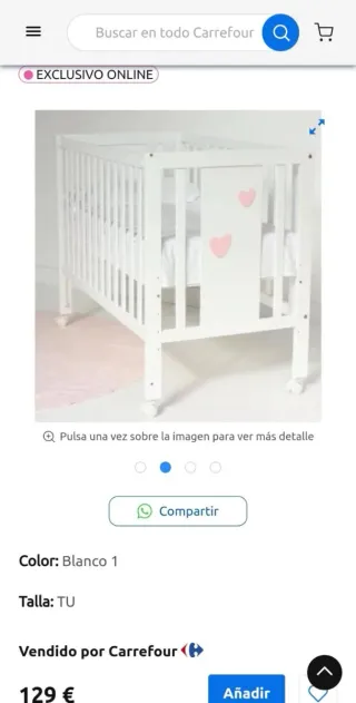 Cuna colecho madera blanca