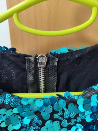 Vestido lentejuelas turquesa