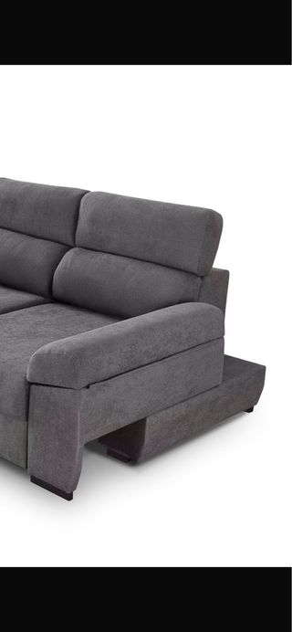 Sofá gris asientos y brazo extensible. NUEVO