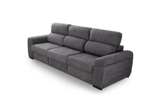 Sofá gris asientos y brazo extensible. NUEVO