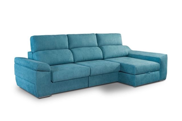 Sofá gris asientos y brazo extensible. NUEVO