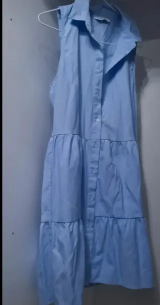 Vestido camisero Stradivarius azul