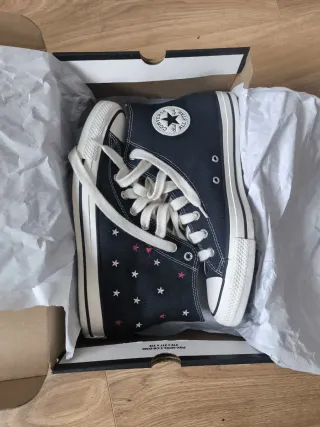 Converse All Star Estrellas Negras Rosas