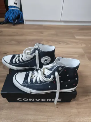 Converse All Star Estrellas Negras Rosas