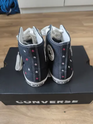 Converse All Star Estrellas Negras Rosas