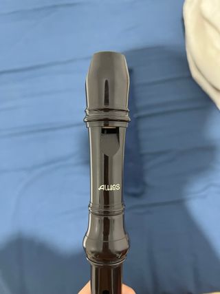 Flauta dulce negra con accesorios