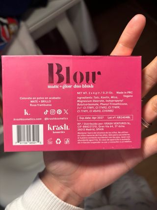 Colorete Krash Kosmetics Rosa/Rojo