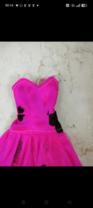 Abito da sera Barbie fucsia con cuori
